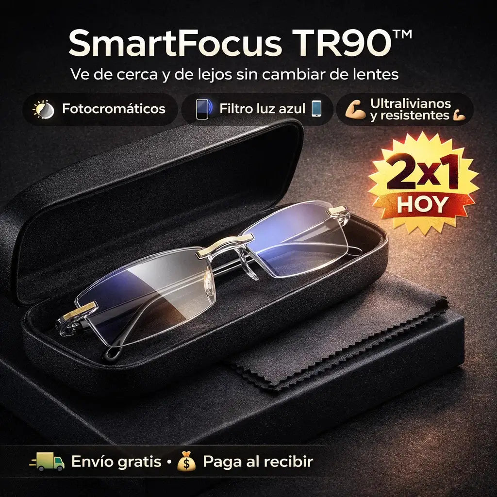 ¡PROMO 2X1! SmartFocus TR90®️: Visión clara todo el día sin cambiar de lentes